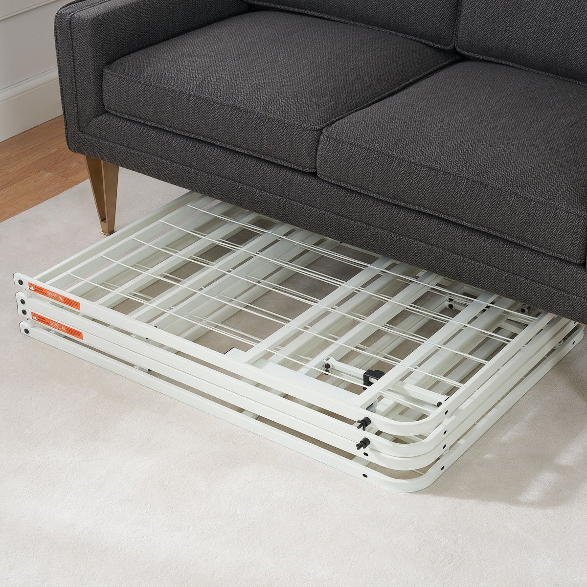 Foldable Steel Twin Platform Bed Frame, Black G982