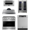 36 Gas Range, Range Hood, Dishwasher, Microwave and Wine Cooler Q66880