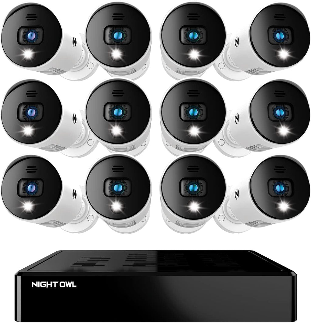 16 Channel Bluetooth Video Home Security Camera System with 12 Wired 1080p HD Indoor/Outdoor Spotlight Cameras with Audio and 1TB Hard Drive U7247