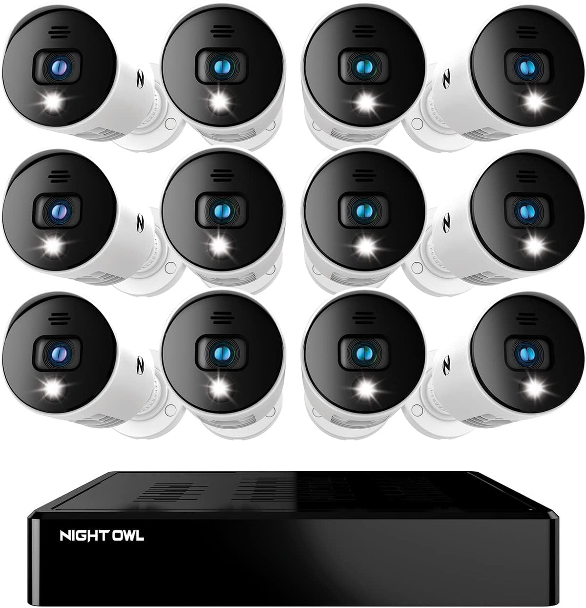 16 Channel Bluetooth Video Home Security Camera System with 12 Wired 1080p HD Indoor/Outdoor Spotlight Cameras with Audio and 1TB Hard Drive U7247