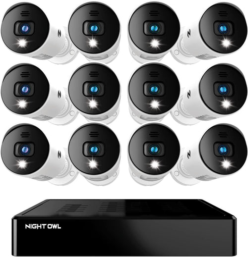 16 Channel Bluetooth Video Home Security Camera System with 12 Wired 1080p HD Indoor/Outdoor Spotlight Cameras with Audio and 1TB Hard Drive U7247