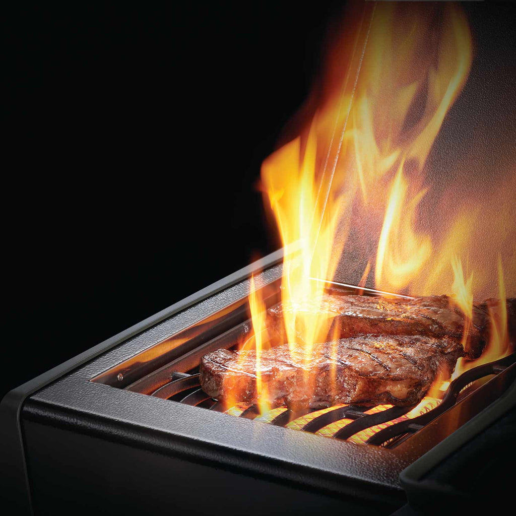 Black Propane Gas Grill with Infrared Side Burner W571