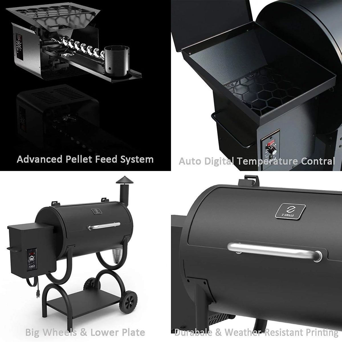 Wood Pellet Grill & Smoker 8 in 1 Black I656585