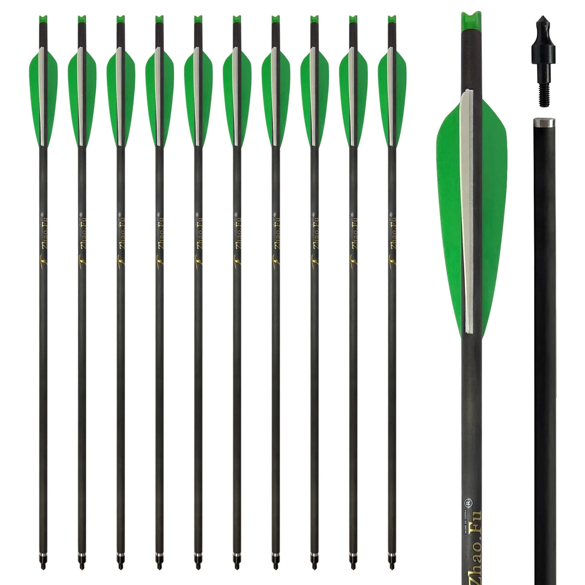 20 Inch Carbon Crossbow Bolts 12 Pack C833