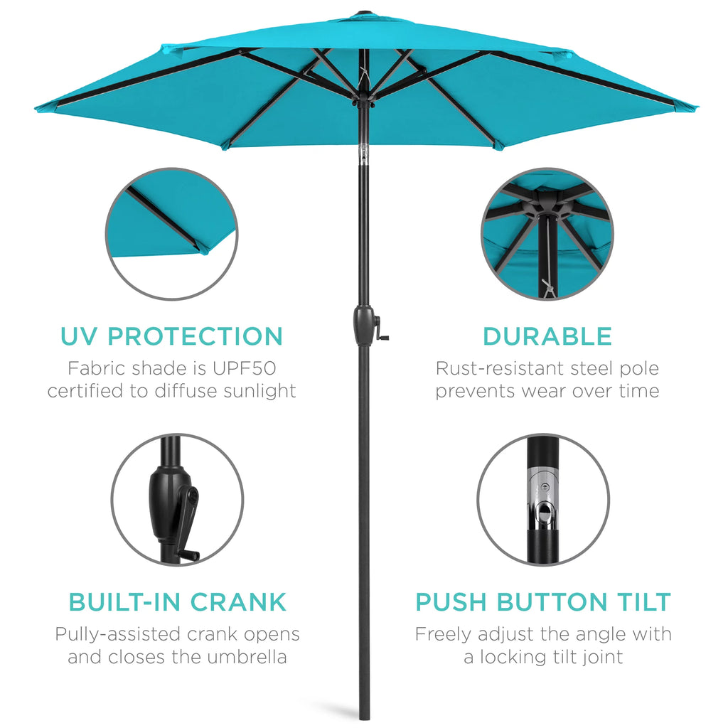7.5ft Heavy-Duty Outdoor Patio Umbrella A608102