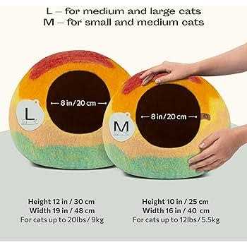 Felt Cat Bed Cave 100% Merino Wool Cat Bed N144583