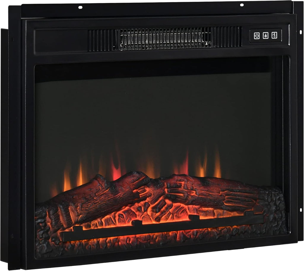 23 Electric Fireplace Insert with Adjustable Brightness, 1400W, Black L312