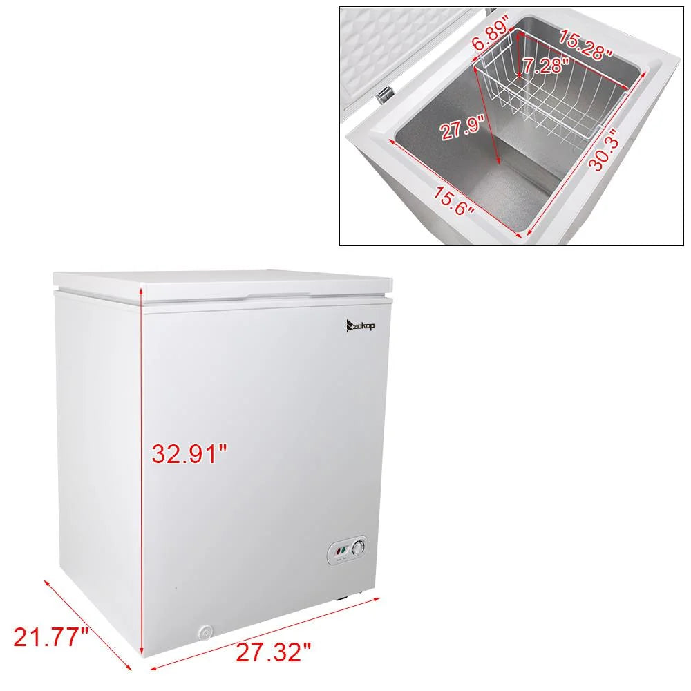 White 5.0 Cu.ft Single Door Chest Freezer U623177