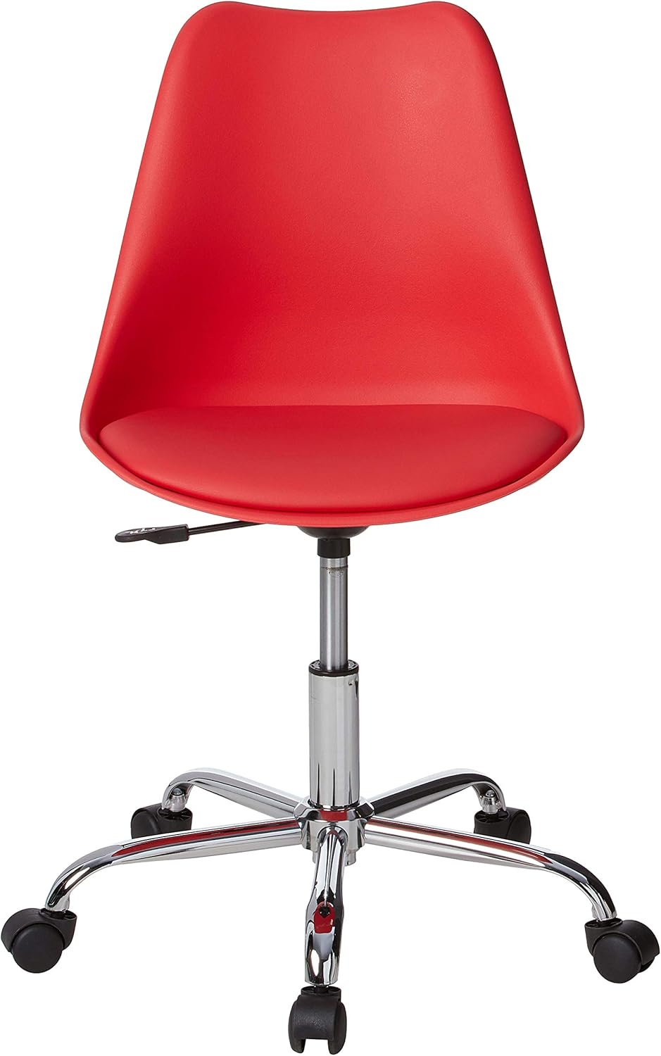 Red Armless Task Chair with Chrome Base L23299
