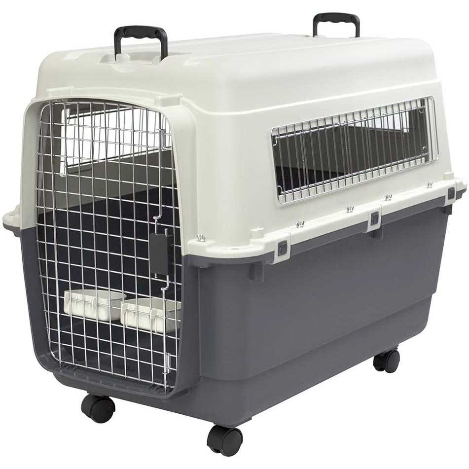 Plastic Kennels Rolling Plastic Wire Door Travel Dog Crate P457