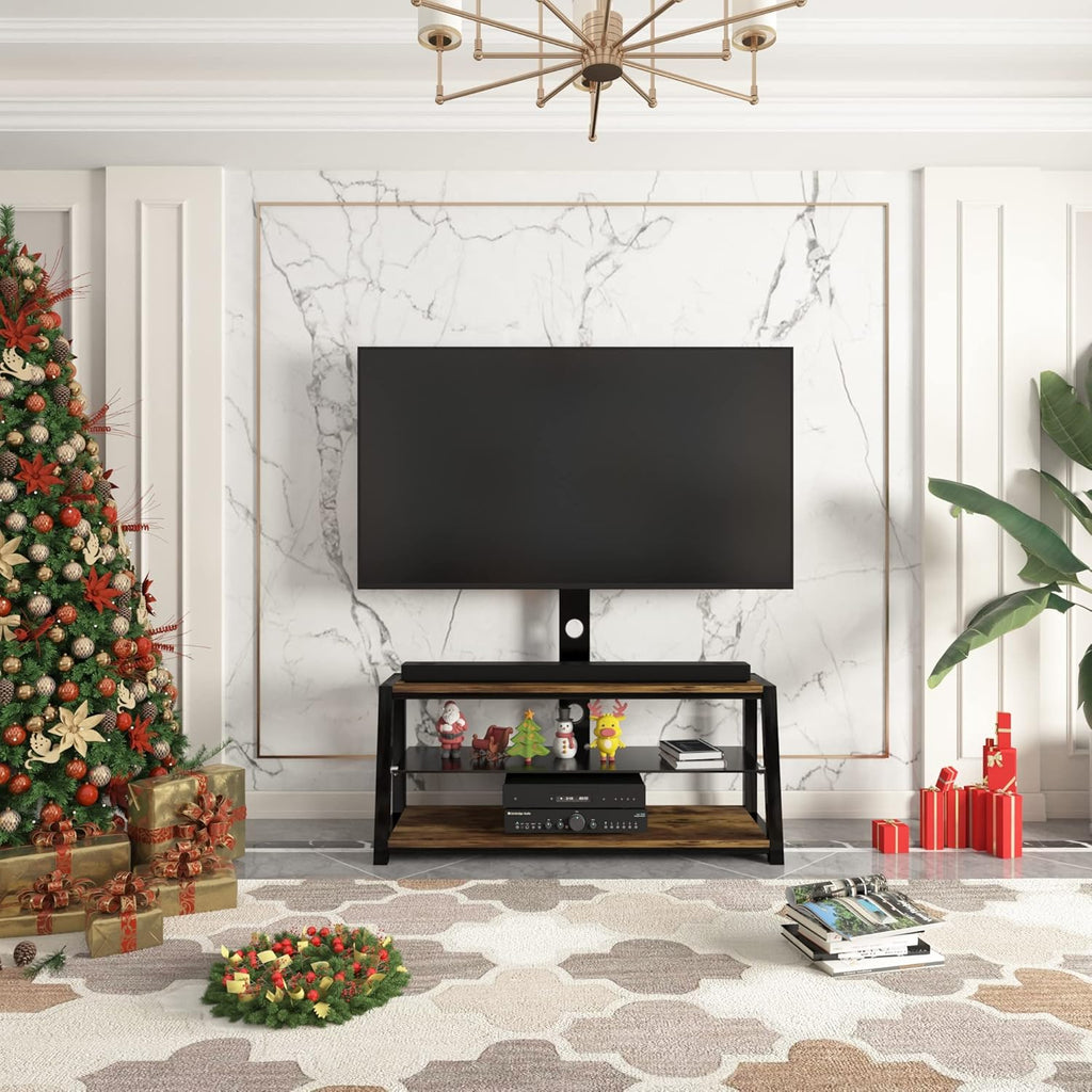 Wood Swivel TV Stand with Cable Management D49856