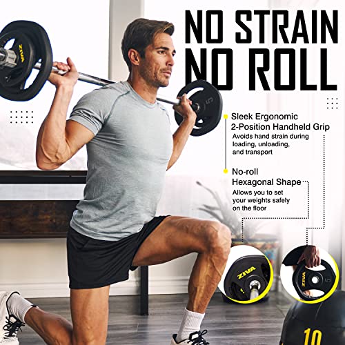 Adjustable Studio Barbell Weight Set - 6 Weight Plates, Knurled Chrome Bar, 2 Collars - 40 pounds R728