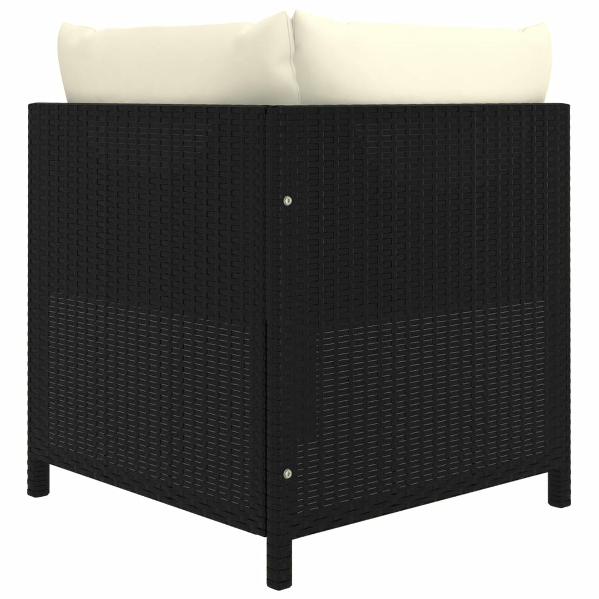 6 Piece Poly Rattan Garden Set with Cushions Black K432597