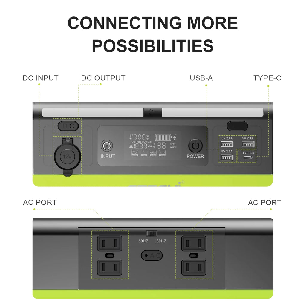 Portable Power Station 1200W 1210Wh LiFePO4 Solar Generator Q186429