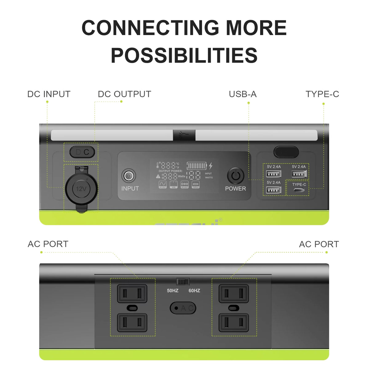 Portable Power Station 1200W 1210Wh LiFePO4 Solar Generator Q186429