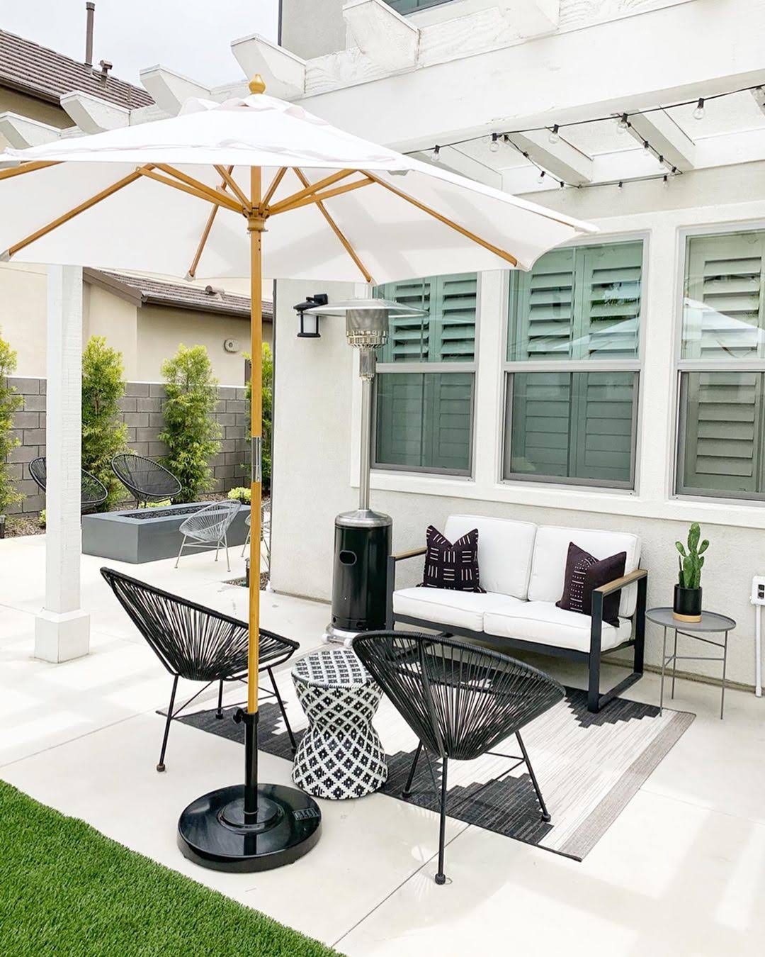 7.5 ft. Dark Wood Cafe - Beige Suncrylic Umbrella G14308