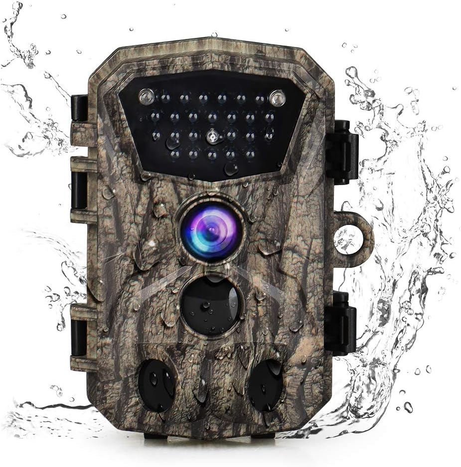 Mini Trail Camera 1080P HD Waterproof Wildlife Scouting Hunting Cam with 120° Wide Angle Lens and Night Vision 2.4” LCD IR LEDs 18MP IP66 N455261
