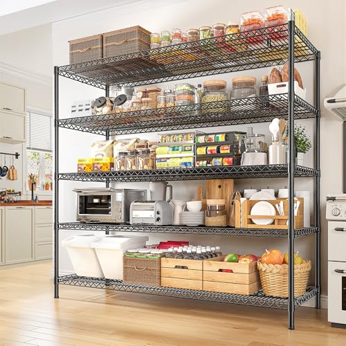 55.5" W 5 Tier Metal Shelving Unit Y481246