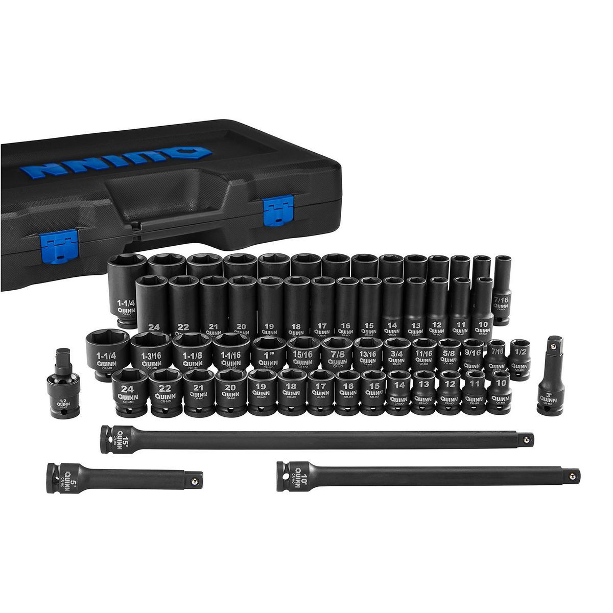 1/2 in. Drive SAE and Metric Impact Socket Set, 61-Piece V964
