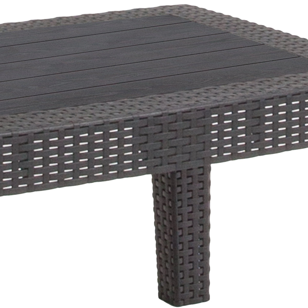 Dark Gray Faux Rattan Coffee Table L944335
