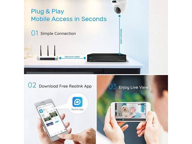 8CH 4MP PoE Home Security Camera System, 4X 1440p HD Outdoor Dome IP Cameras, 2TB HDD NVR H413