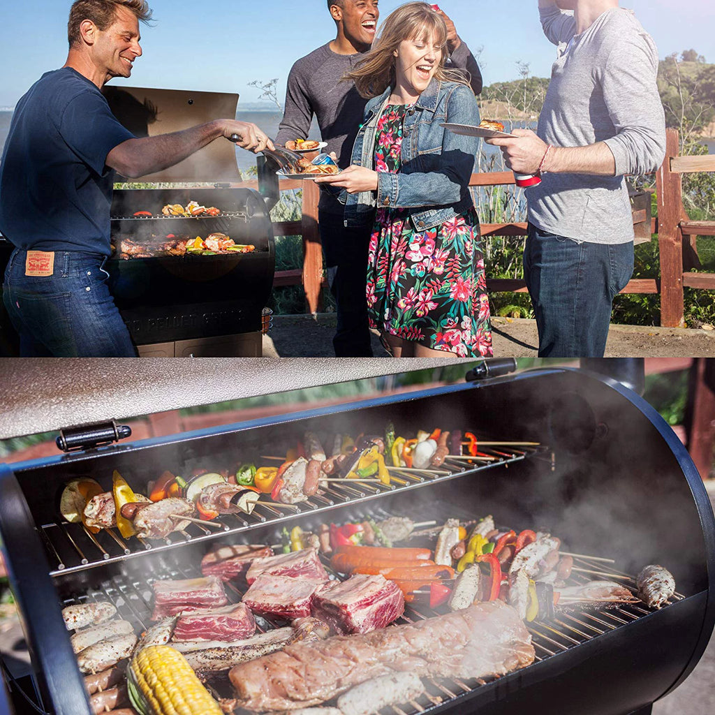 Wood Pellet Grill & Smoker 8 in 1 Black I656585
