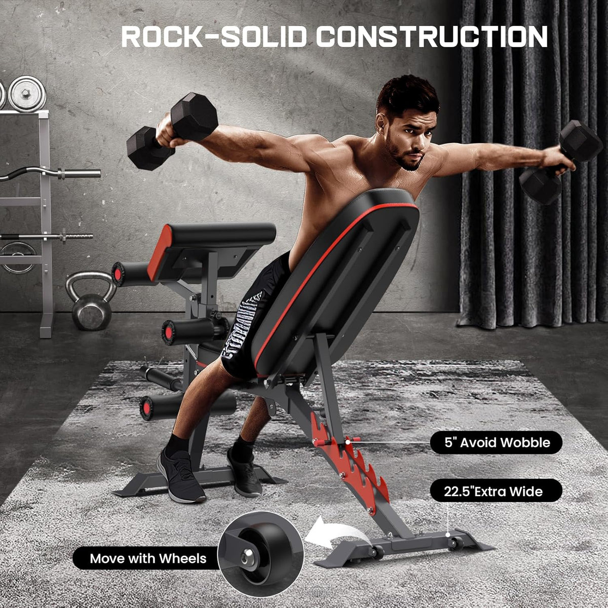 800lbs Load Adjustable Weight Bench with Leg Extension and Preacher Pad Q592175