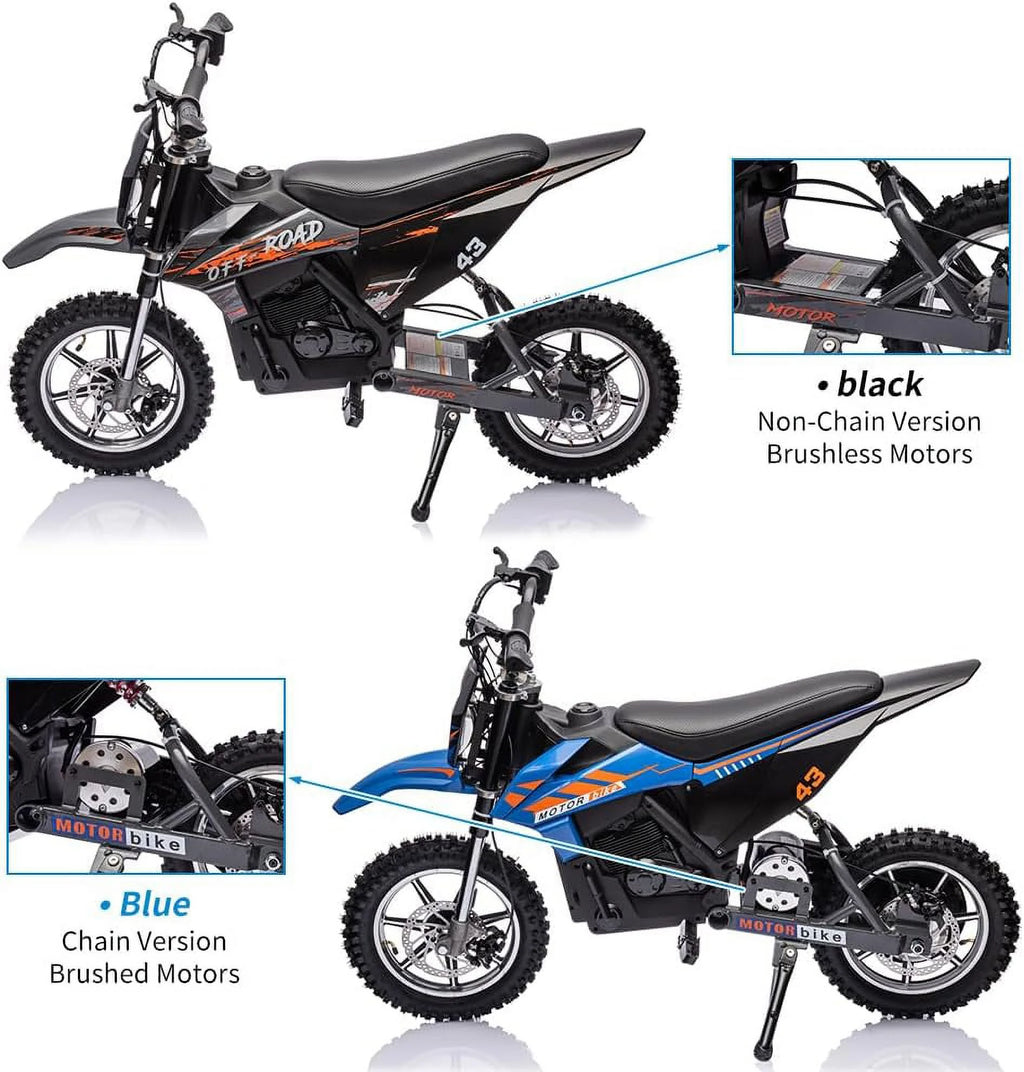 36V Electric Dirt Bike 350W Brushless Motor 15.5MPH Black H59085