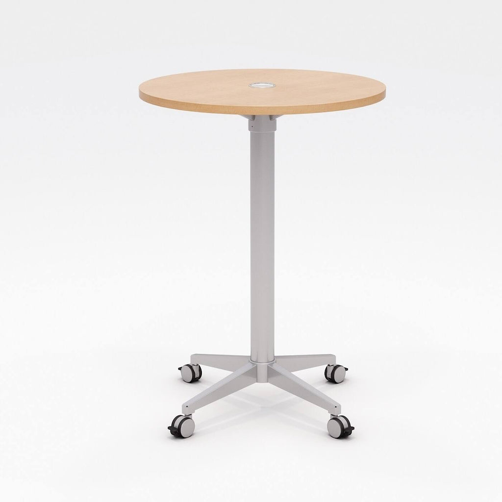 42x22 Round Teak Top Bistro Table with Casters G140