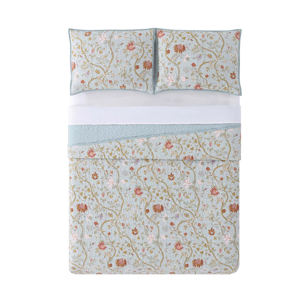 Bedford Blue Full / Queen Quilt Set N917427