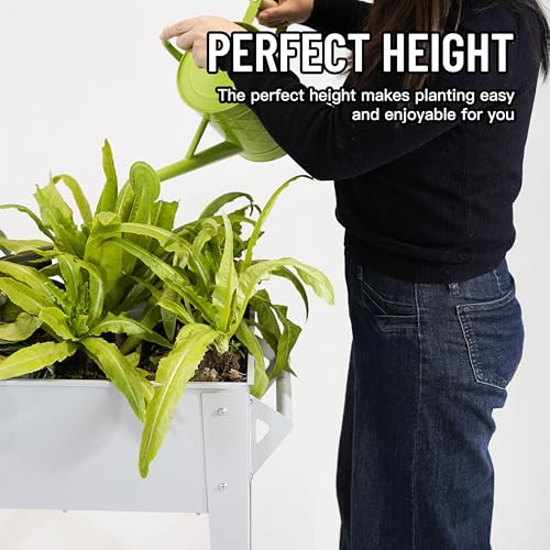 32" Raised Garden Bed with Wheels & Shelf T607