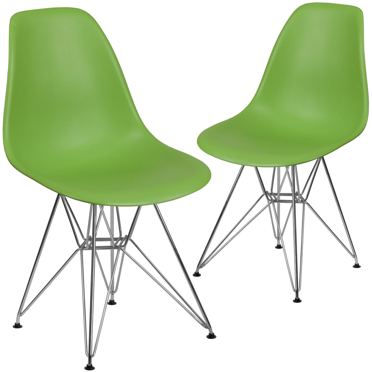 Green Plastic Chair with Chrome Base Q597