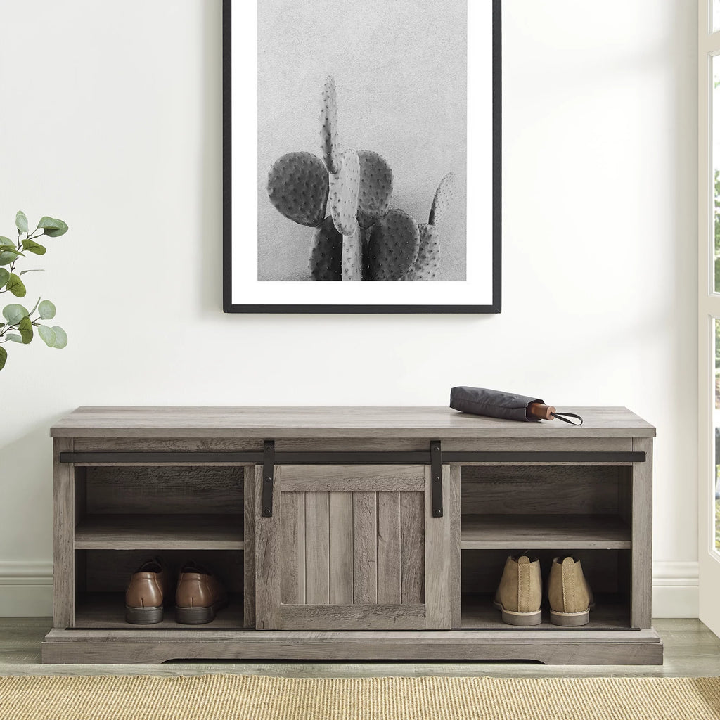 Gray Wash Storage Bench O2304