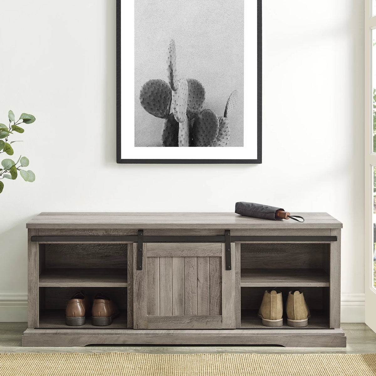 Gray Wash Storage Bench O2304