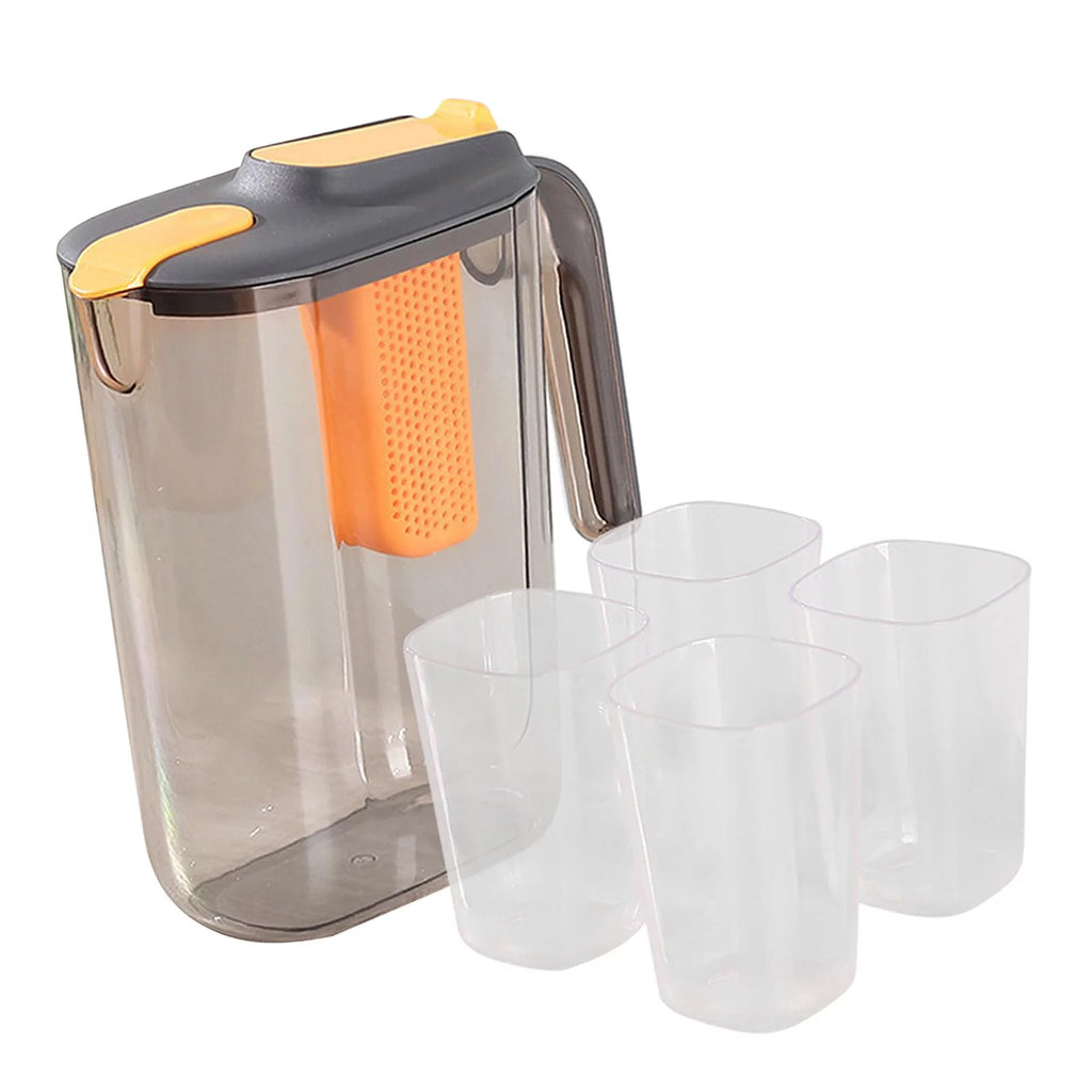Black Ice Tea Maker Beverage Pitcher with 4 Cups L1401
