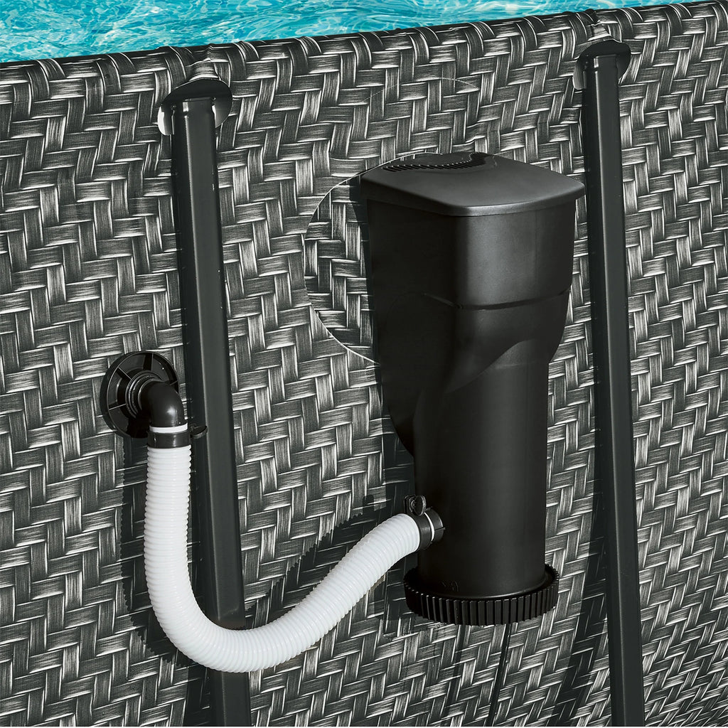 1500 Gallon Above Ground Pool Filter Pump System, Black E715389