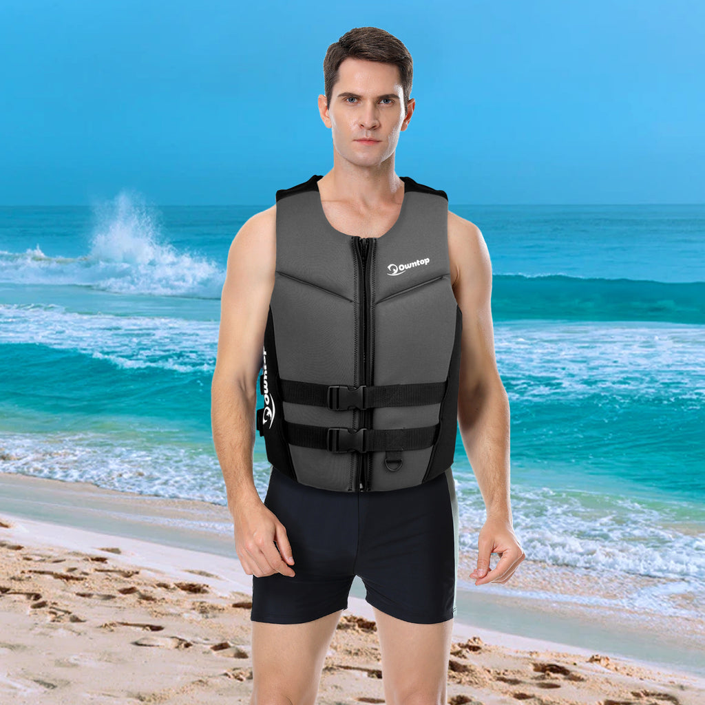 Black Adult Life Jacket Swim Vest X627