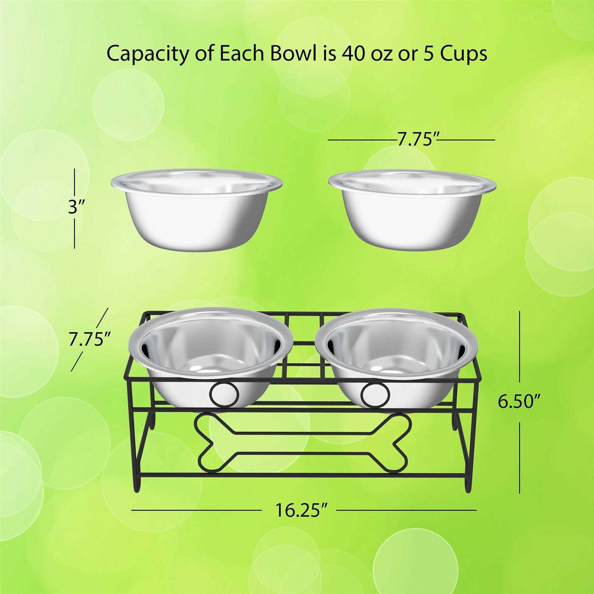 Modern Double Elevated Dog Bowls F286373
