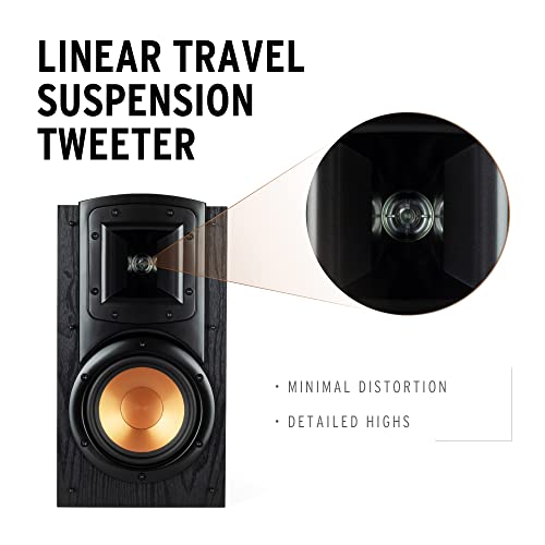 Black Bookshelf Speakers with Center Channel Speaker and Subwoofer Speaker S383
