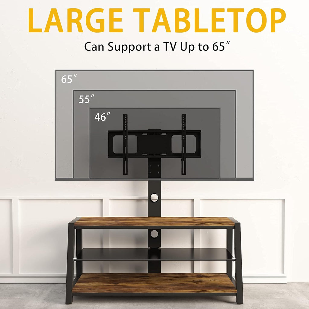 Wood Swivel TV Stand with Cable Management D49856