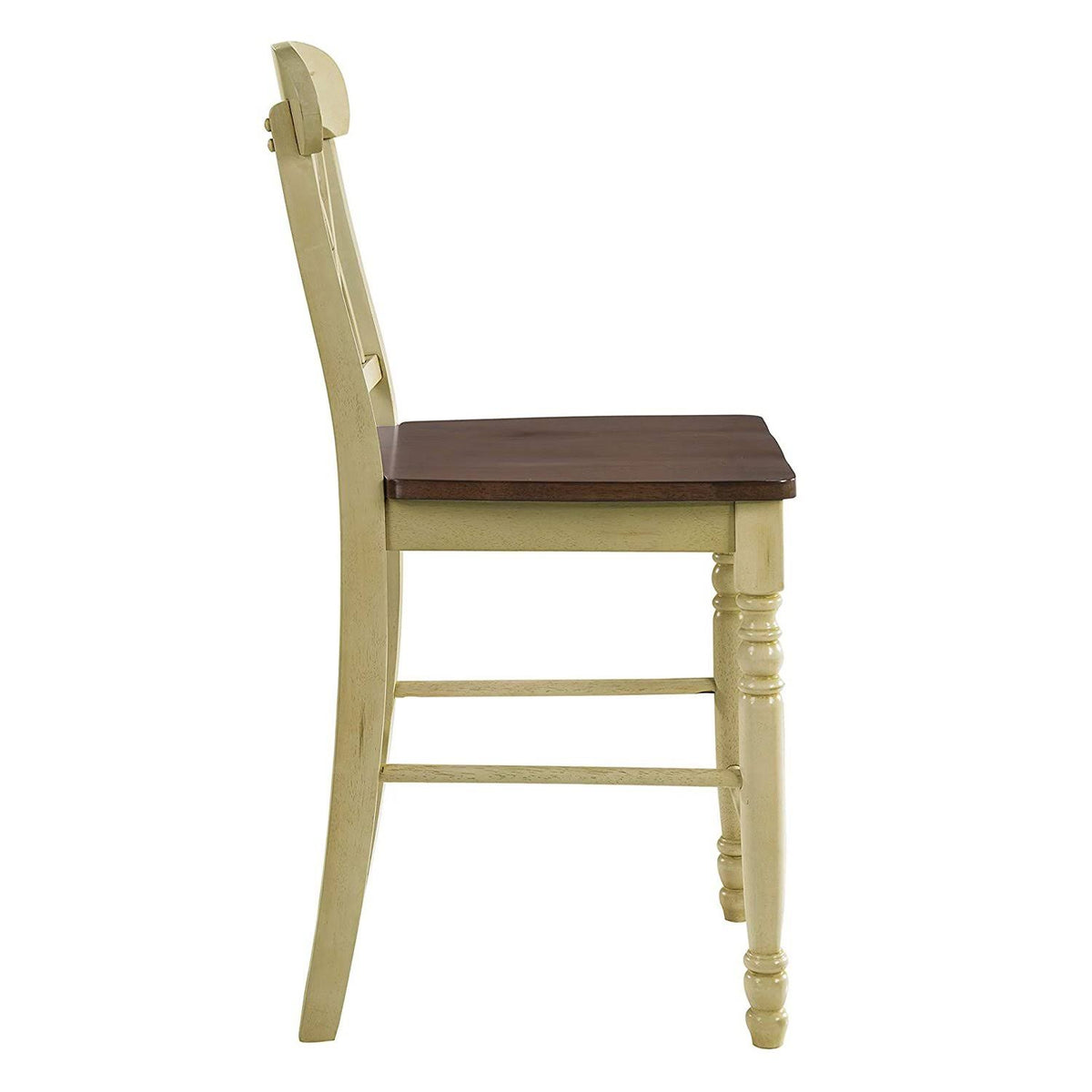 2pc Buttermilk and Oak Counter Height Chair F155