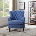 Blue Button Tufted Accent Chair with Nailhead Trim P235