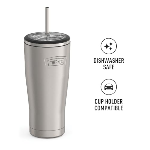 Stainless Steel Vacuum Insulated Tumbler with Lid and Straw 24 Ounce V646
