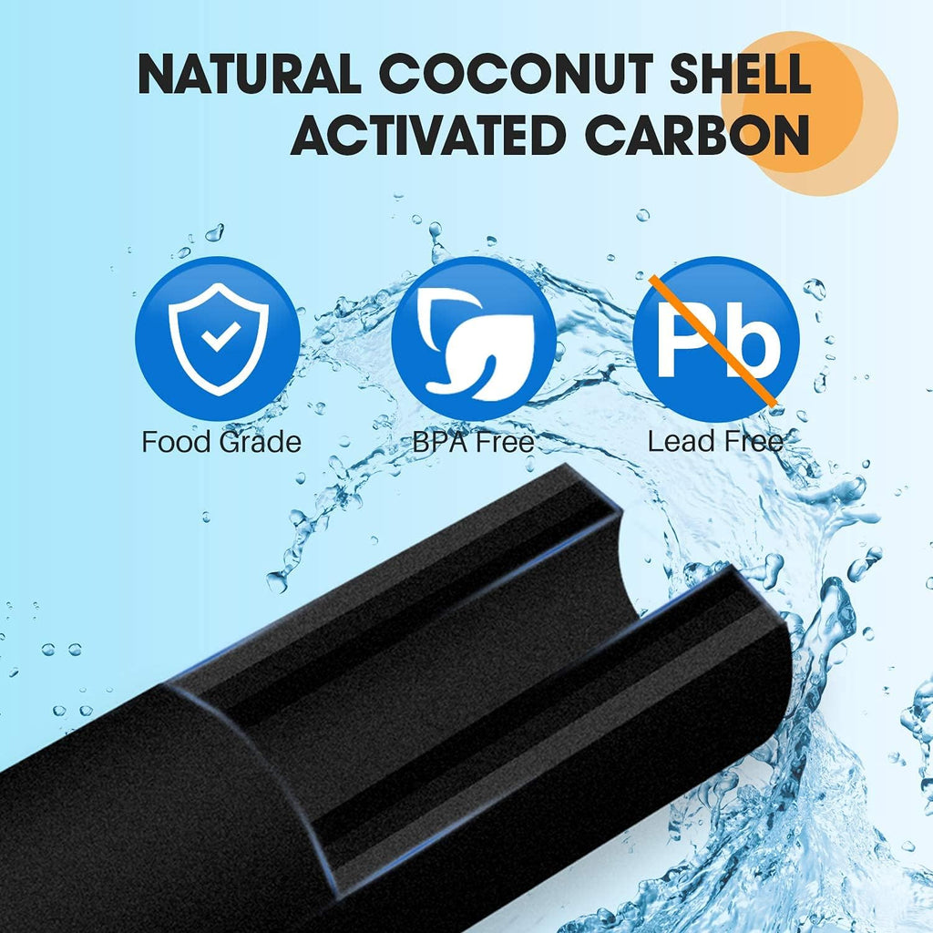 Coconut Shell Water Filter Cartridge, Activated Carbon Block CTO, 5 Micron 10 inch, 3Pack R908