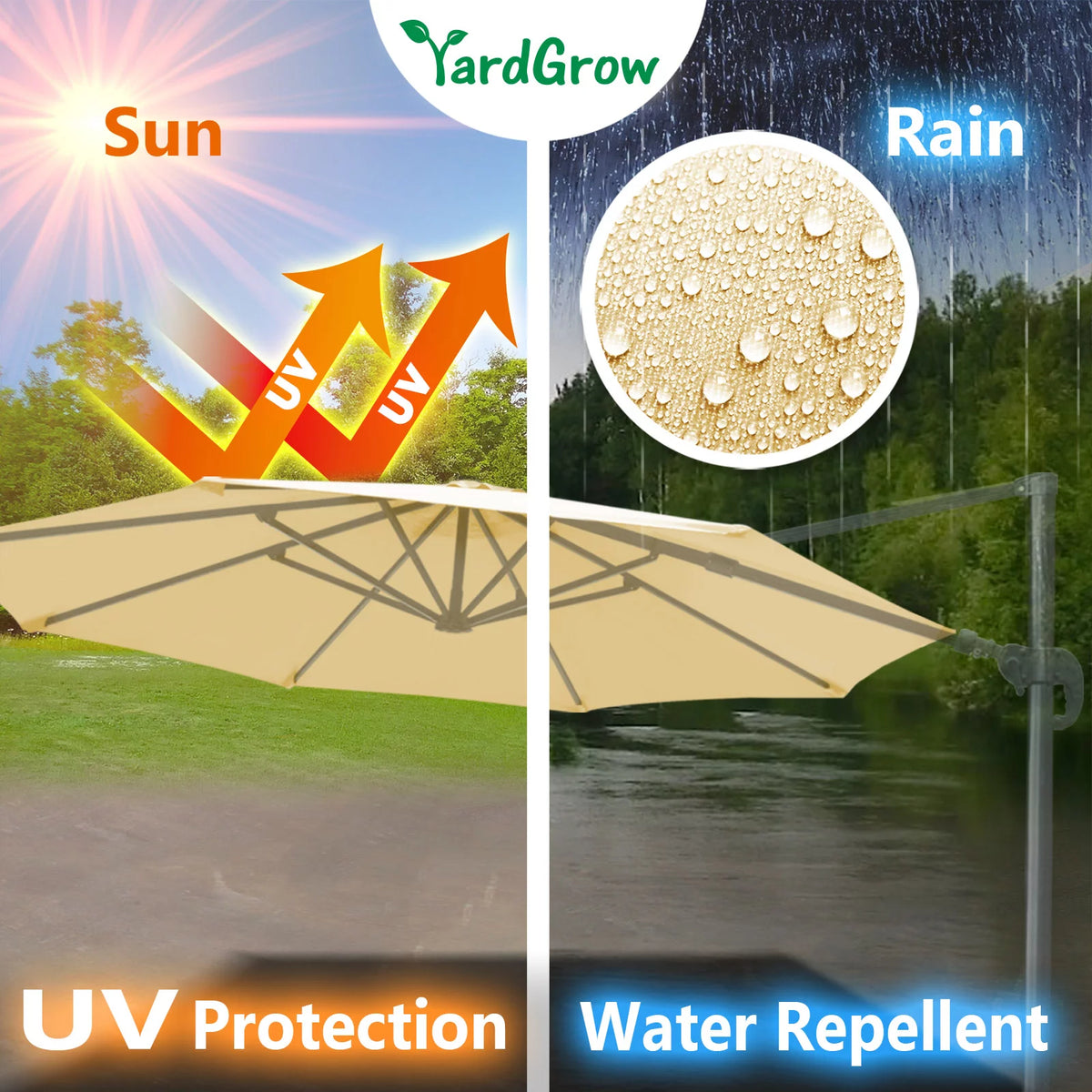 Replacement Canopy for 11.5'x11.5' Cantilever Patio Umbrella D9971