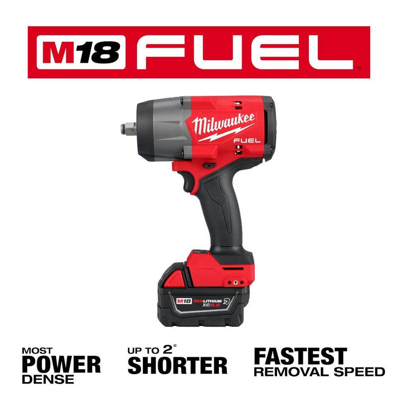 18V Lithium-Ion Brushless Cordless 1/2 in. Impact Wrench Kit with 5.0 Ah Battery and Bag W163842