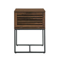 Dark Walnut Slat Side Table L211