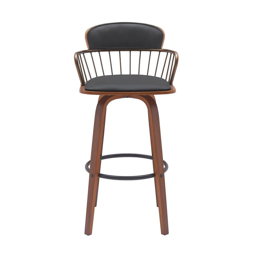 Black Faux Leather Barstool Chair L196