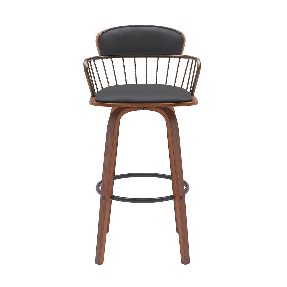 Black Faux Leather Barstool Chair L196