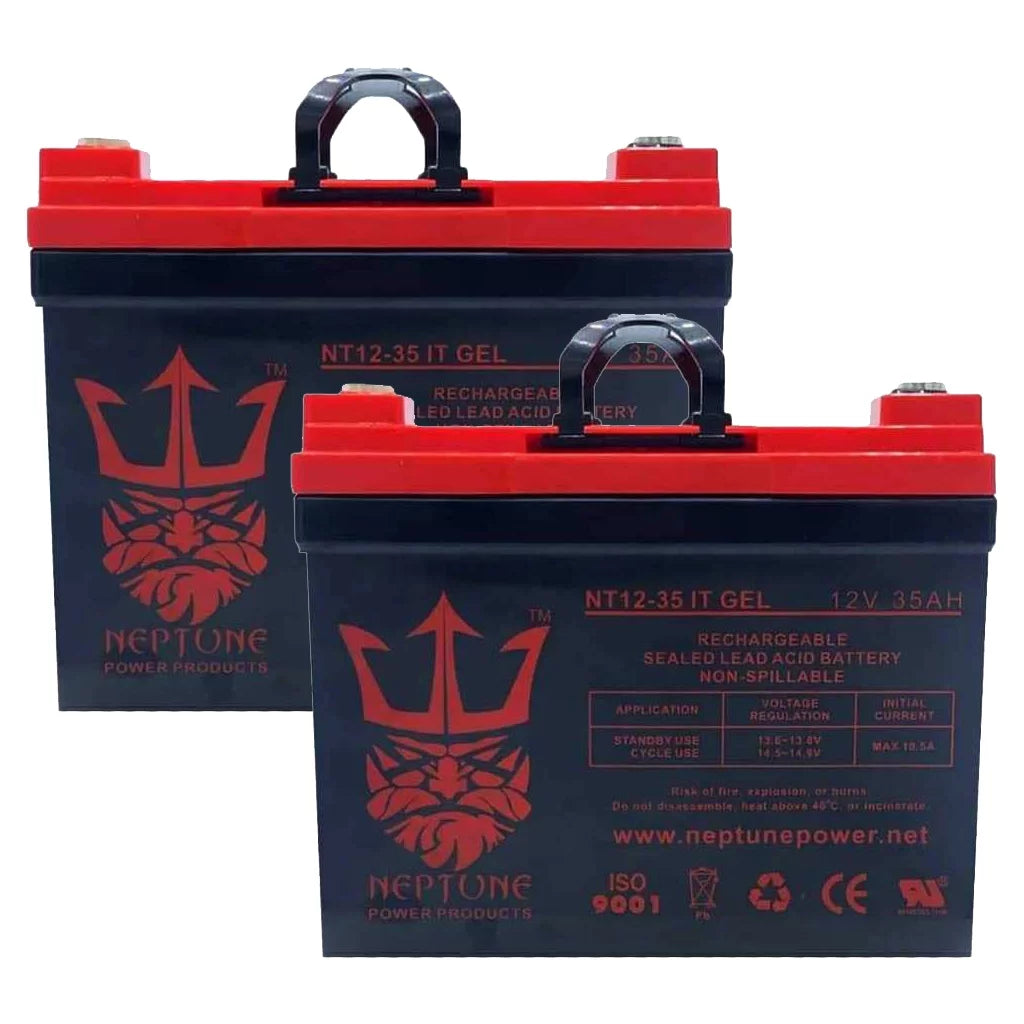 12V 35AH Deep-Cycle Gel Sealed Lead Acid Rechargeable Battery 2 Pack G1479